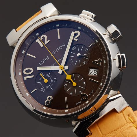 louis vuitton paris watch blue dial|Louis Vuitton tambour automatic watch.